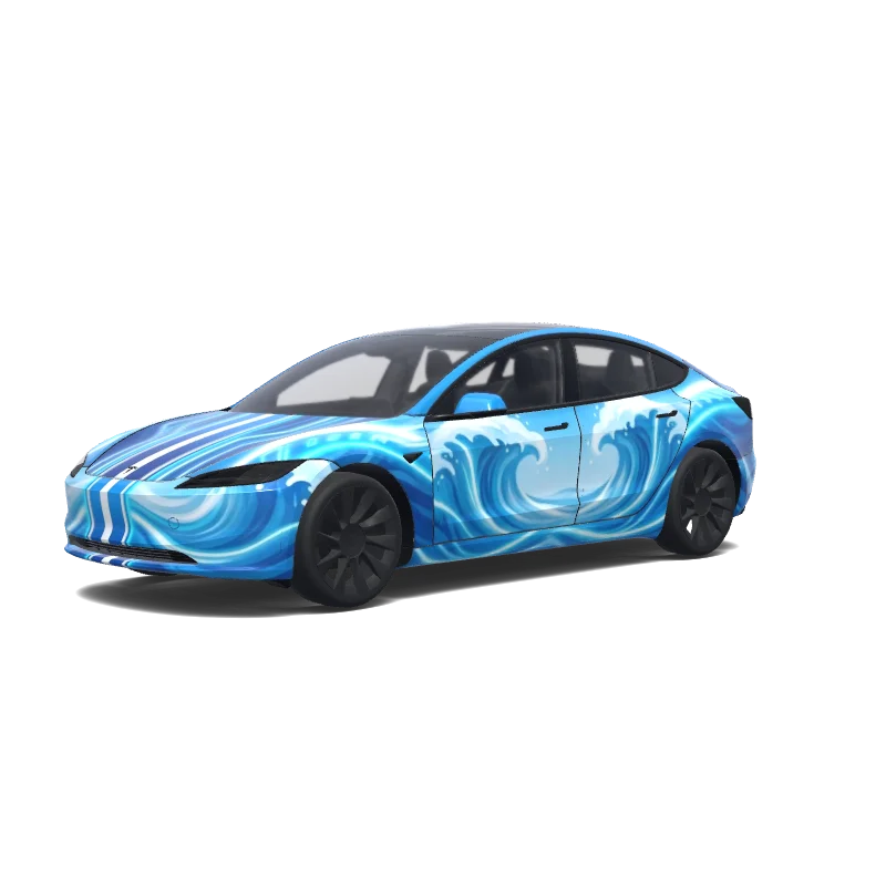 Ocean Wave Racing Stripe Model 3 (2024+) wrap