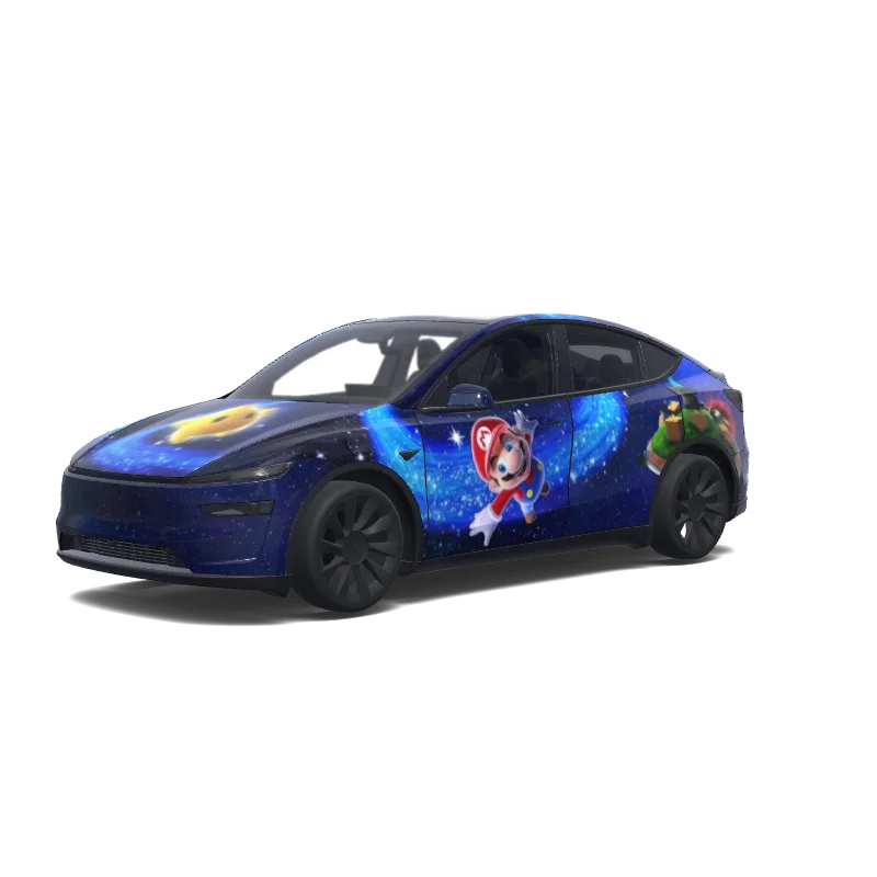 Midnight Blue Character Art — Model Y (2025+) wrap
